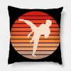 Karate Retro Throw Pillow Official Karate Merch