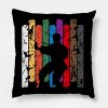 Retro Karate Pose Silhouette Throw Pillow Official Karate Merch