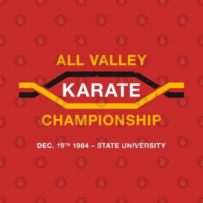 All Valley Karate Championship Aged Look Throw Pillow Official Karate Merch