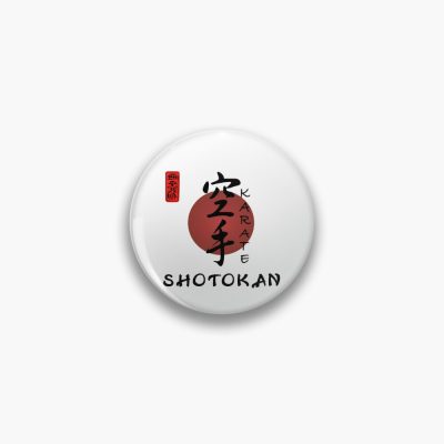 Shotokan Calligraphy Karate Instructor Design - Japanese Martial Art Design For A Karate Lover Pin Official Karate Merch