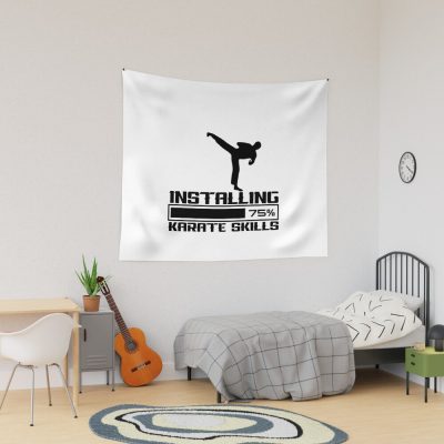 Installing Karate Skills - Karate Skills - Karate Lover Desing Tapestry Official Karate Merch