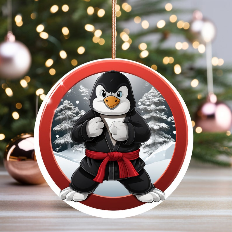 Penguin Karate Christmas Ornament