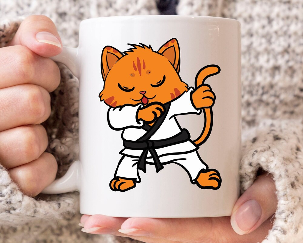 Dabbing Karate Cat Mug