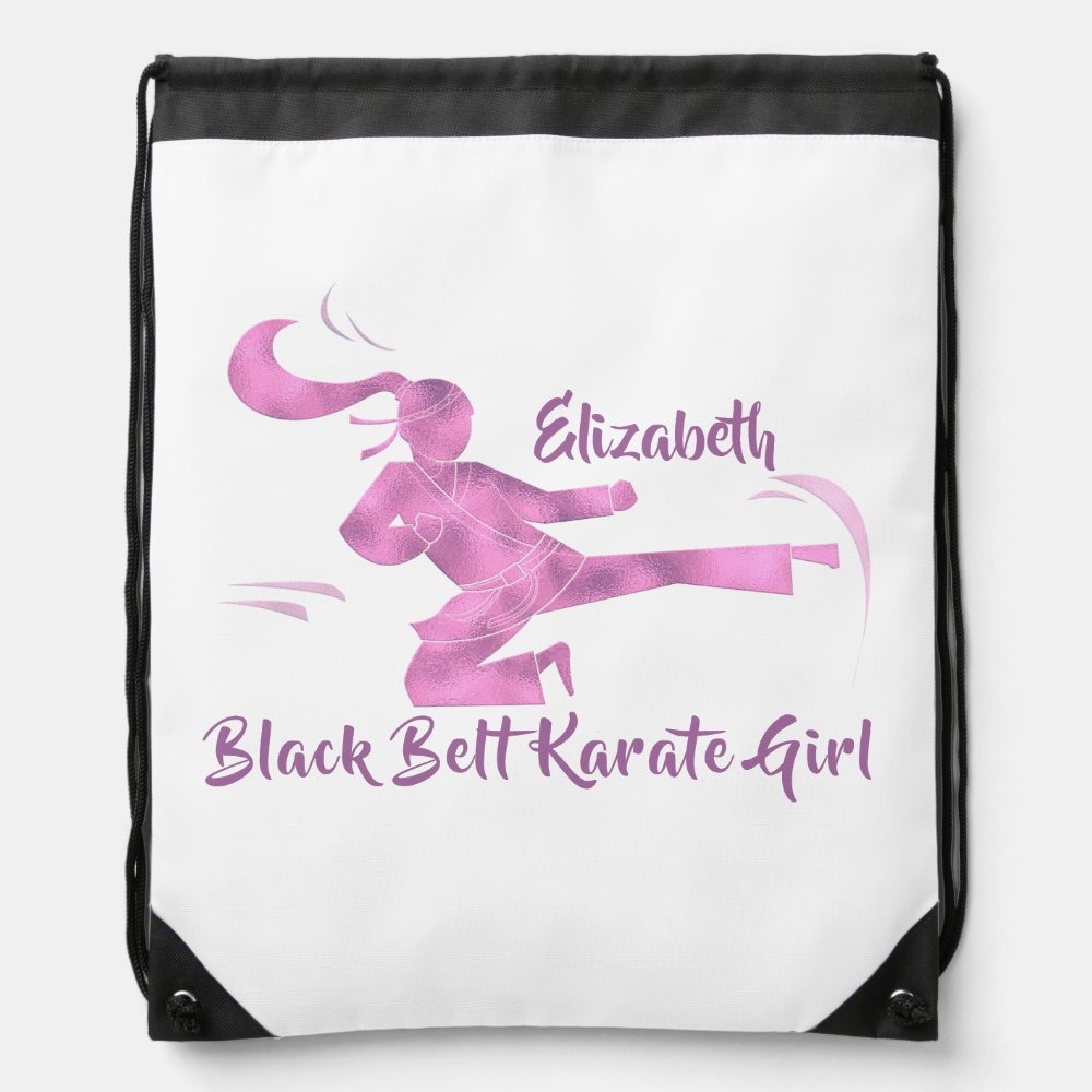 Sports Kids Karate Personalized Drawstring Bag