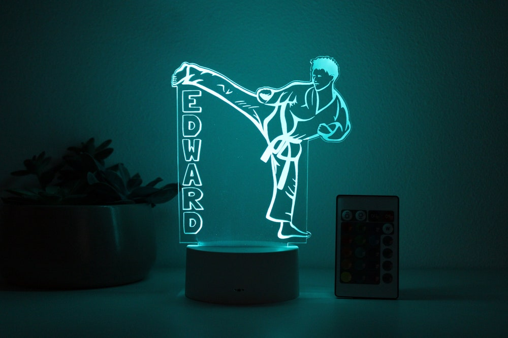 Personalized Player Name Karate Night Light