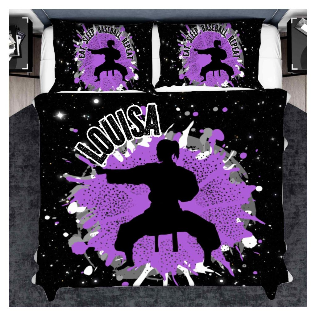 Personalized Karate Dark Bedding Sets